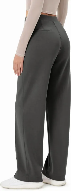 ODODOS Women's Modal Soft Classic Pants Mid Rise Pull-On Lounge Casual Work Pants with Pockets