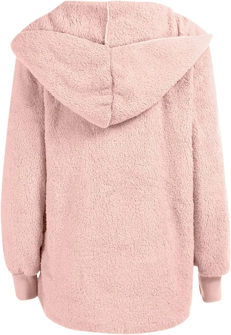 PETYCZEN Womens Fleece Jacket Winter Fuzzy Sherpa Lined Open Front Long Cardigan Coats Thermal Hooded Jackets with Pockets
