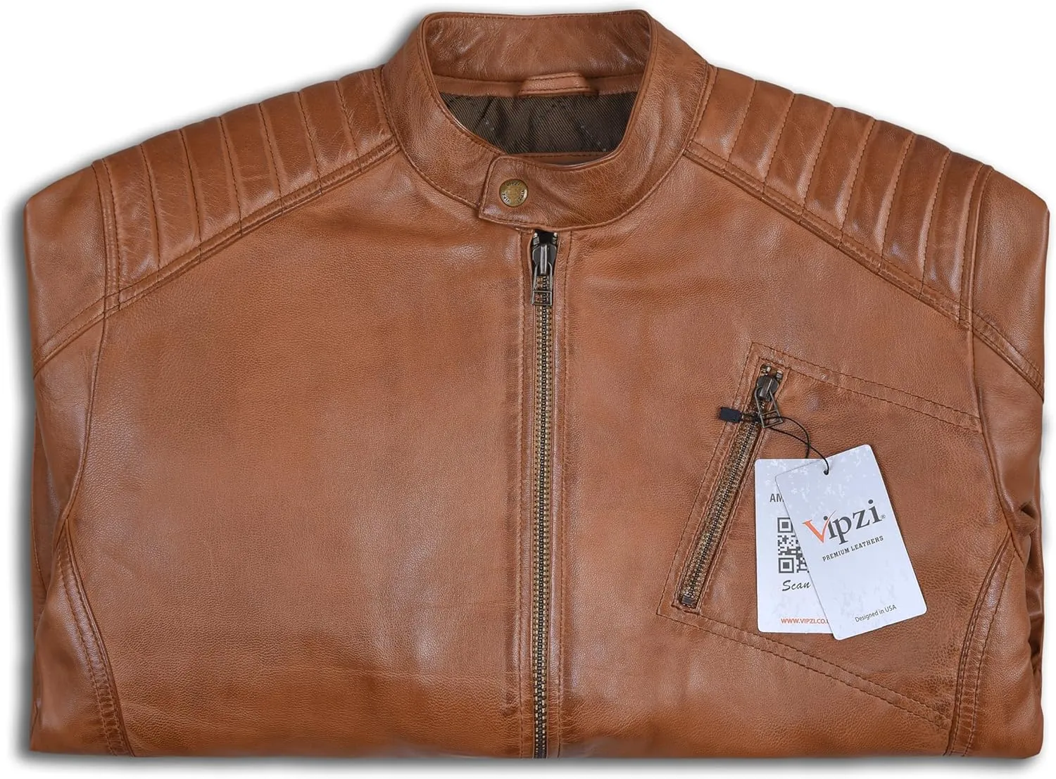 Premium Soft Lambskin Leather Men's Motorcycle Jacket - Vintage Cafe Racer with a Modern Twist
