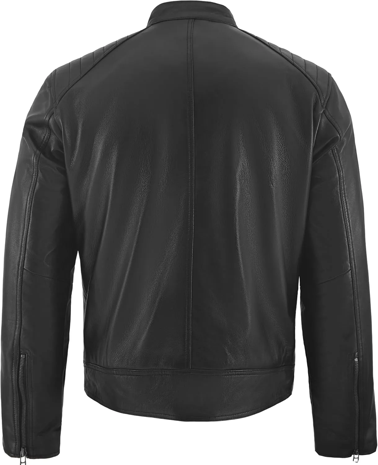 Premium Soft Lambskin Leather Men's Motorcycle Jacket - Vintage Cafe Racer with a Modern Twist