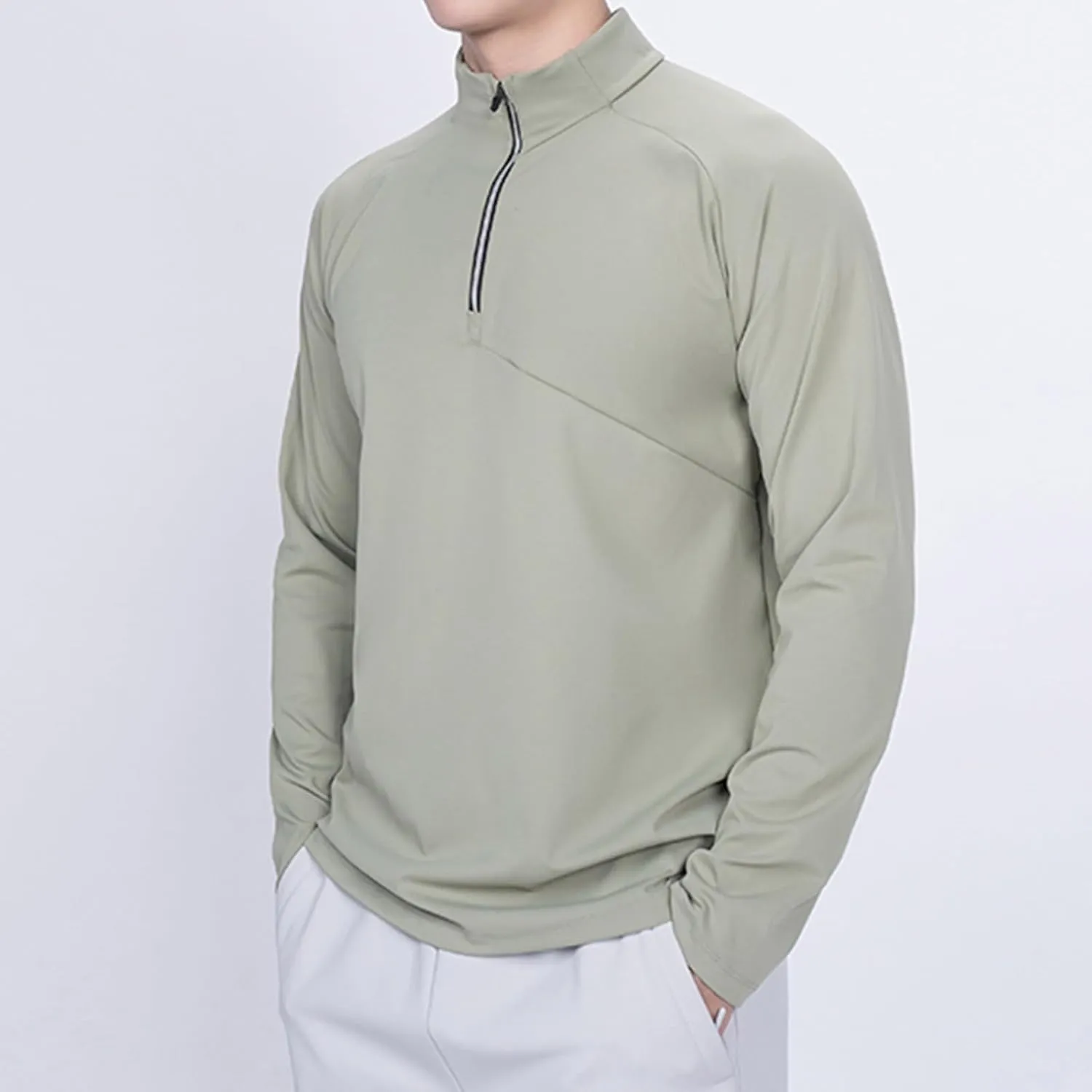 Quarter Zip Pullover Men Lightweight Long Sleeve Hiking Athletic Sweatshirts Performance Mock Neck 3/4 Zip Sweatshirt