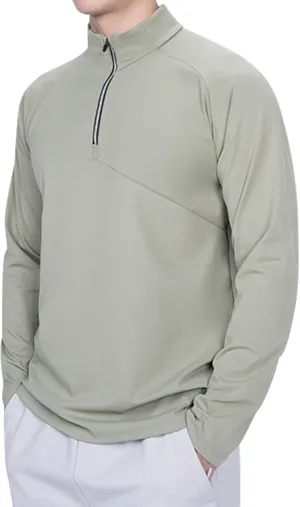 Quarter Zip Pullover Men Lightweight Long Sleeve Hiking Athletic Sweatshirts Performance Mock Neck 3/4 Zip Sweatshirt