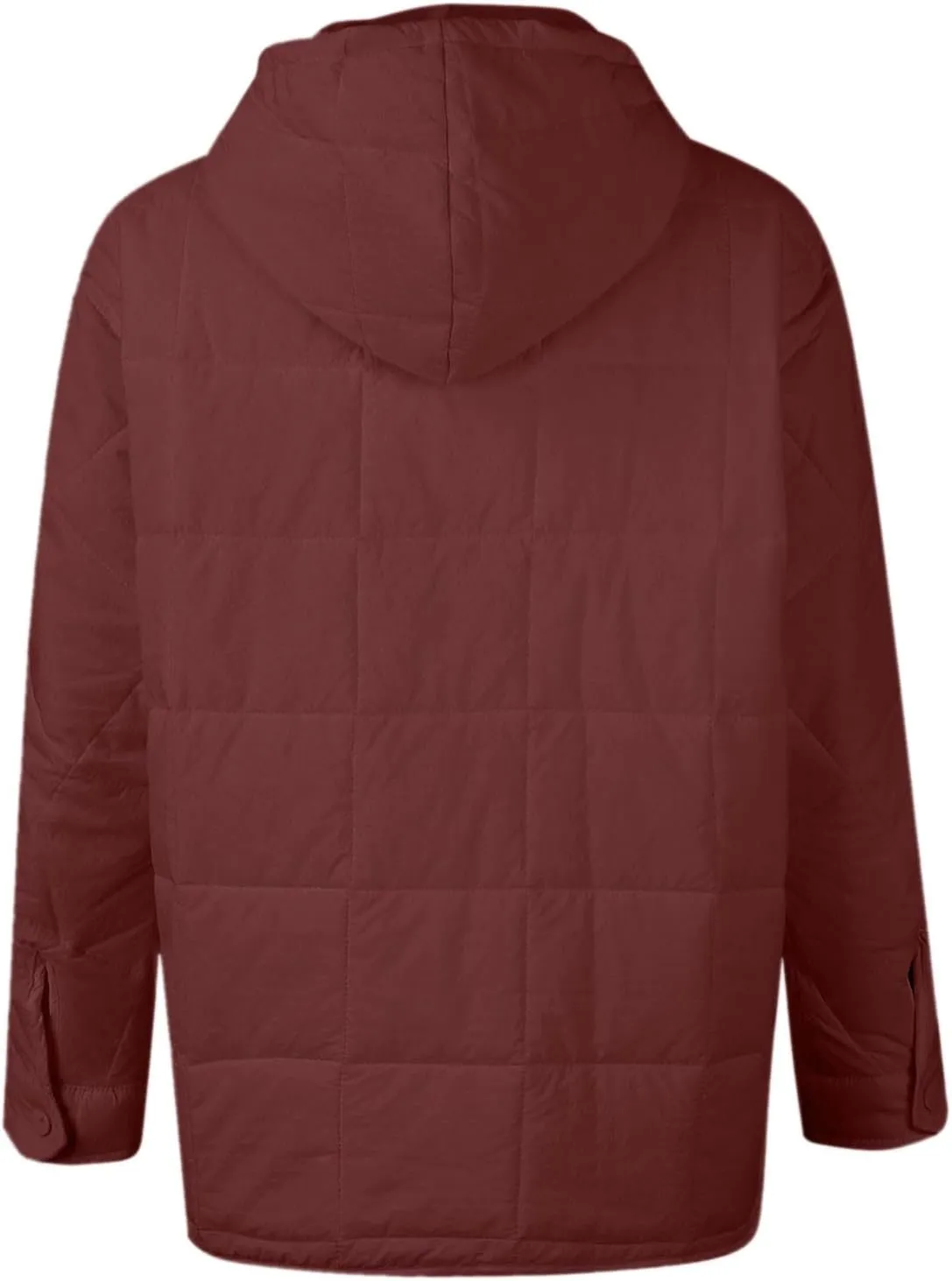 Quilted Jackets for Women Winter Button Hooded Puffer Pullover Jacket Lightweight Down Coats Outerwear with Pockets