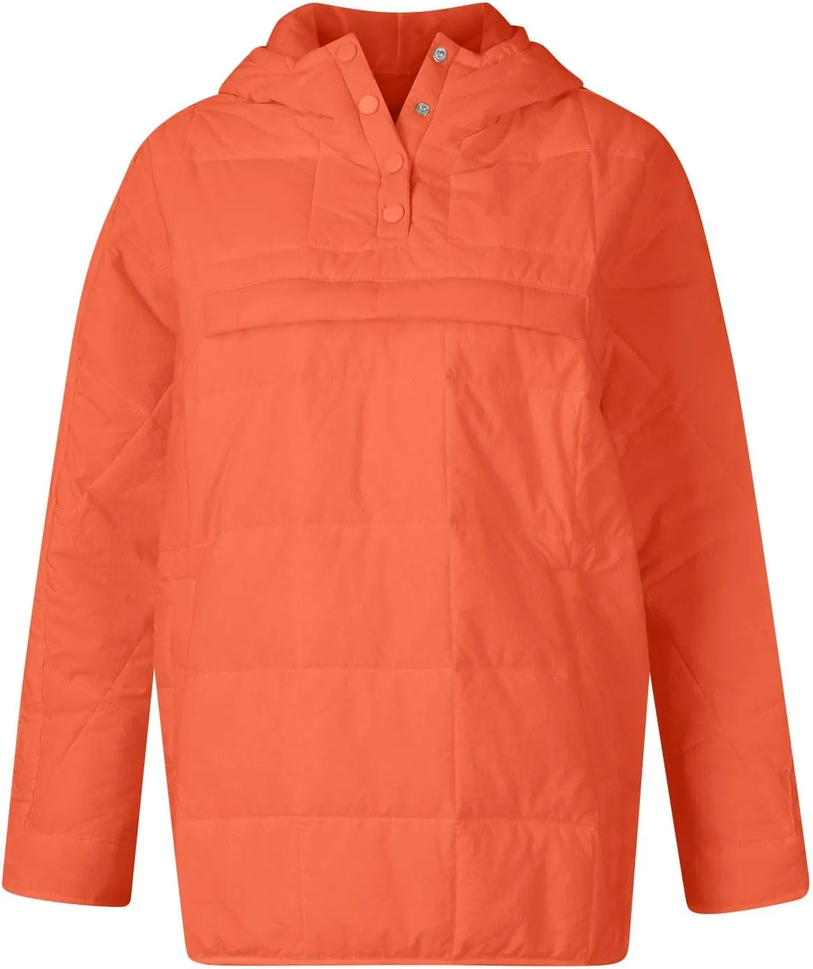 Quilted Jackets for Women Winter Button Hooded Puffer Pullover Jacket Lightweight Down Coats Outerwear with Pockets