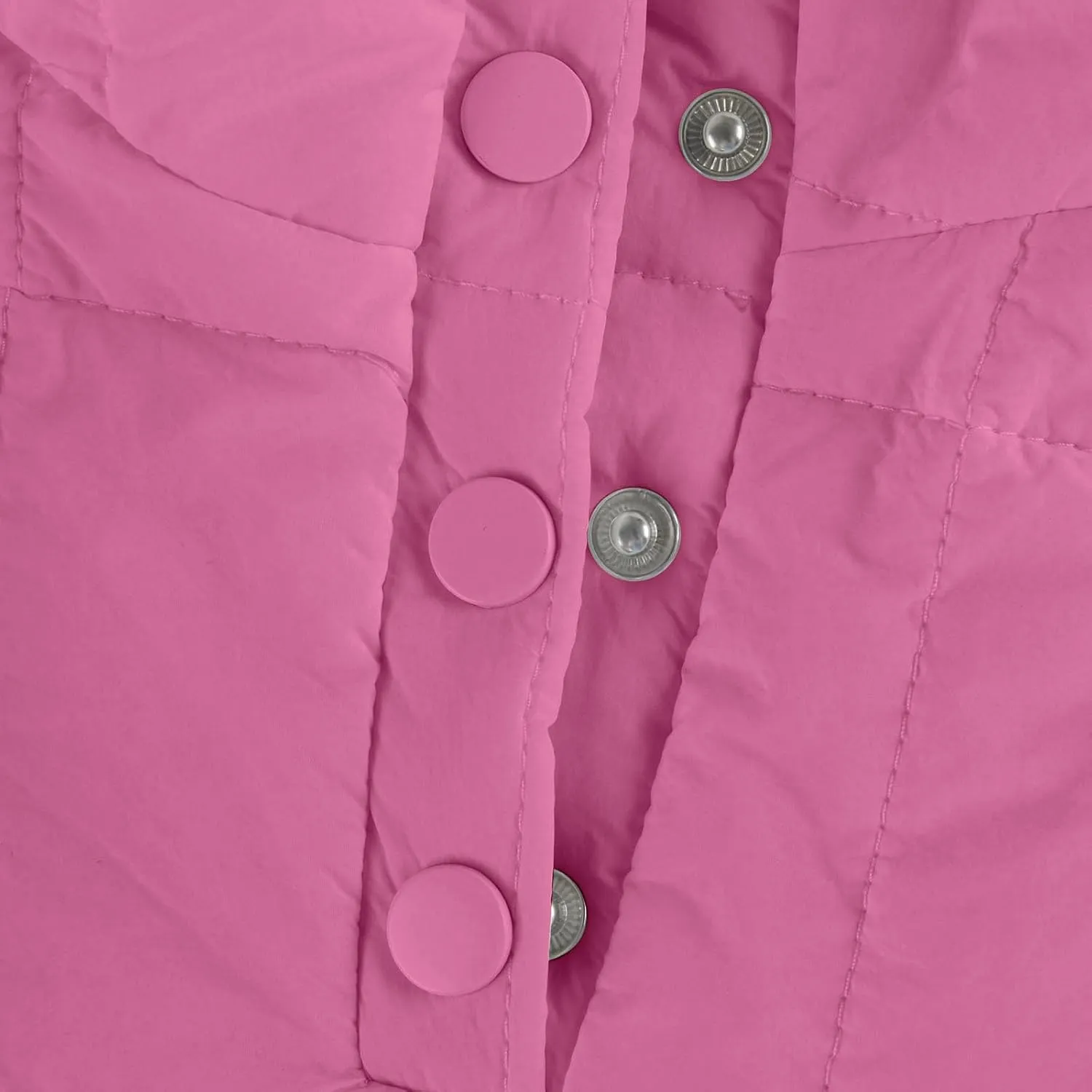 Quilted Jackets for Women Winter Button Hooded Puffer Pullover Jacket Lightweight Down Coats Outerwear with Pockets