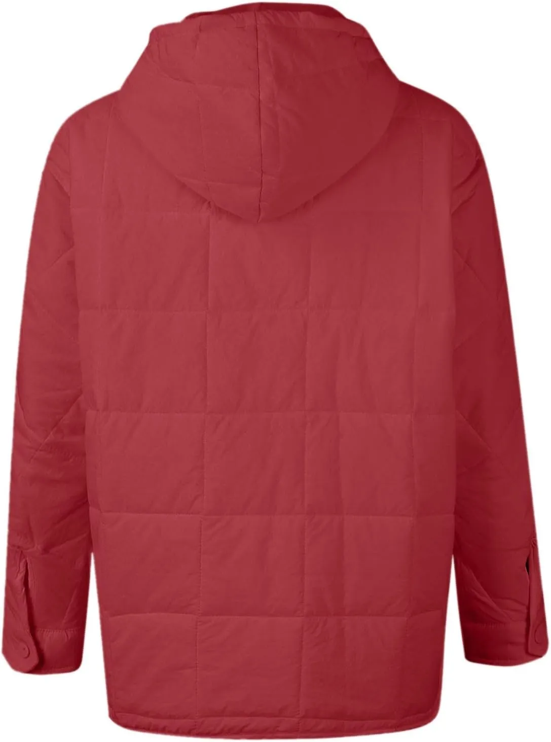 Quilted Jackets for Women Winter Button Hooded Puffer Pullover Jacket Lightweight Down Coats Outerwear with Pockets
