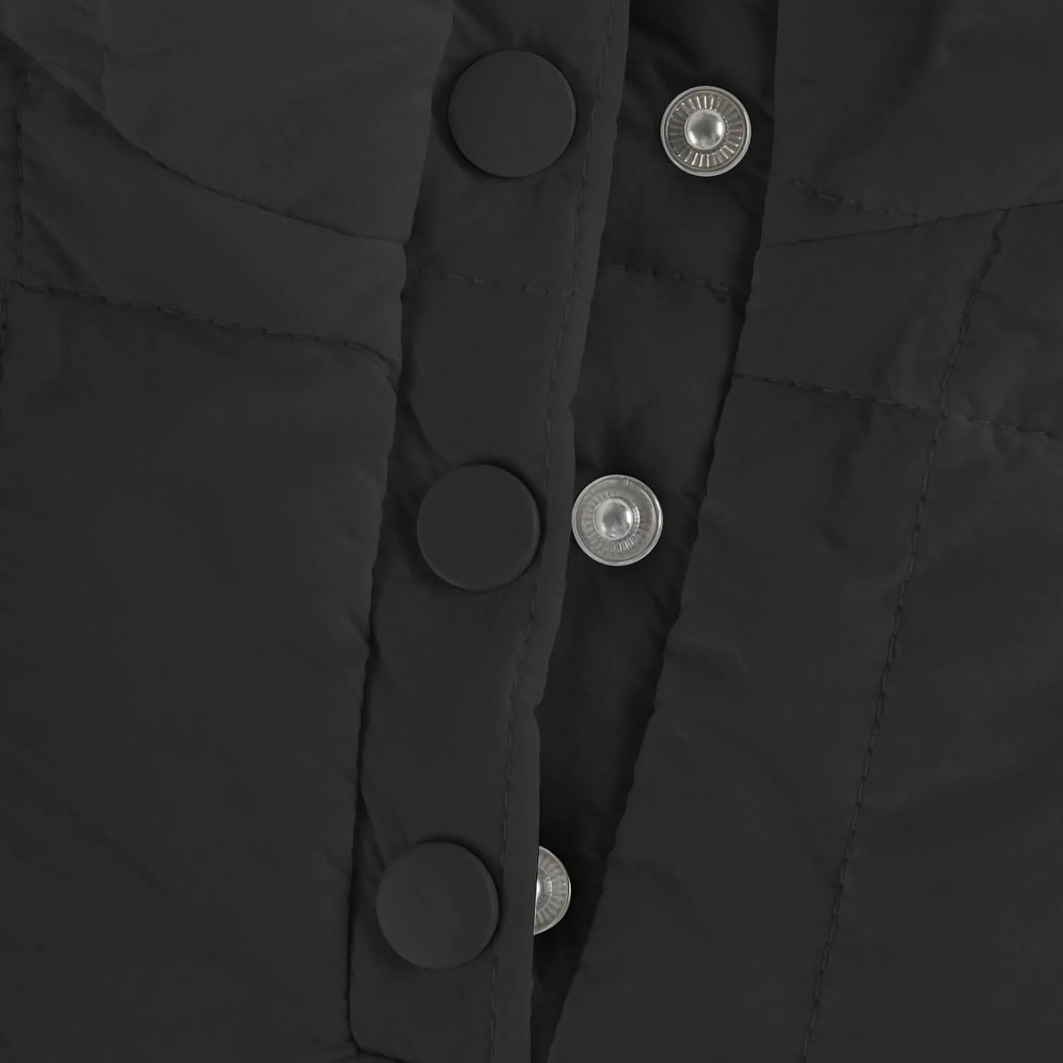 Quilted Jackets for Women Winter Button Hooded Puffer Pullover Jacket Lightweight Down Coats Outerwear with Pockets