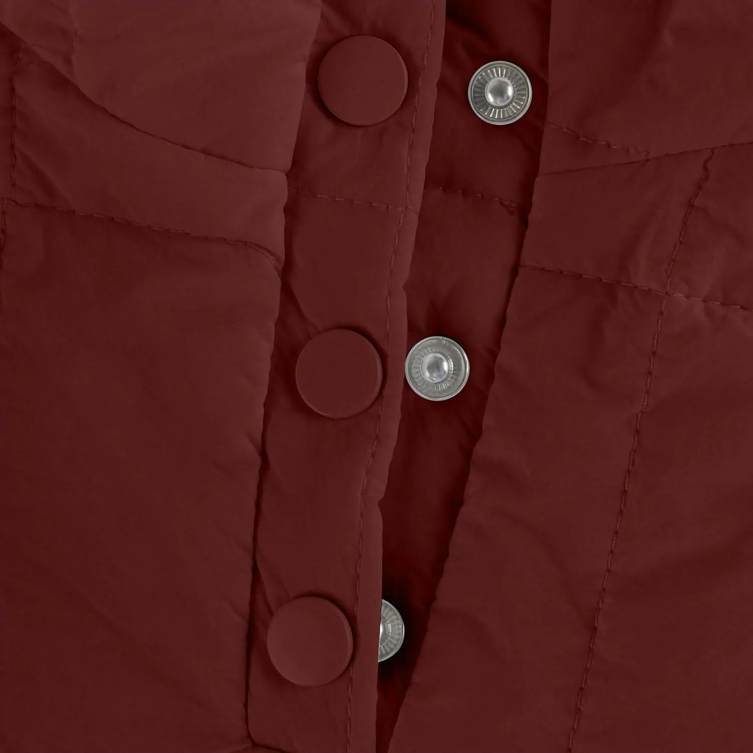 Quilted Jackets for Women Winter Button Hooded Puffer Pullover Jacket Lightweight Down Coats Outerwear with Pockets