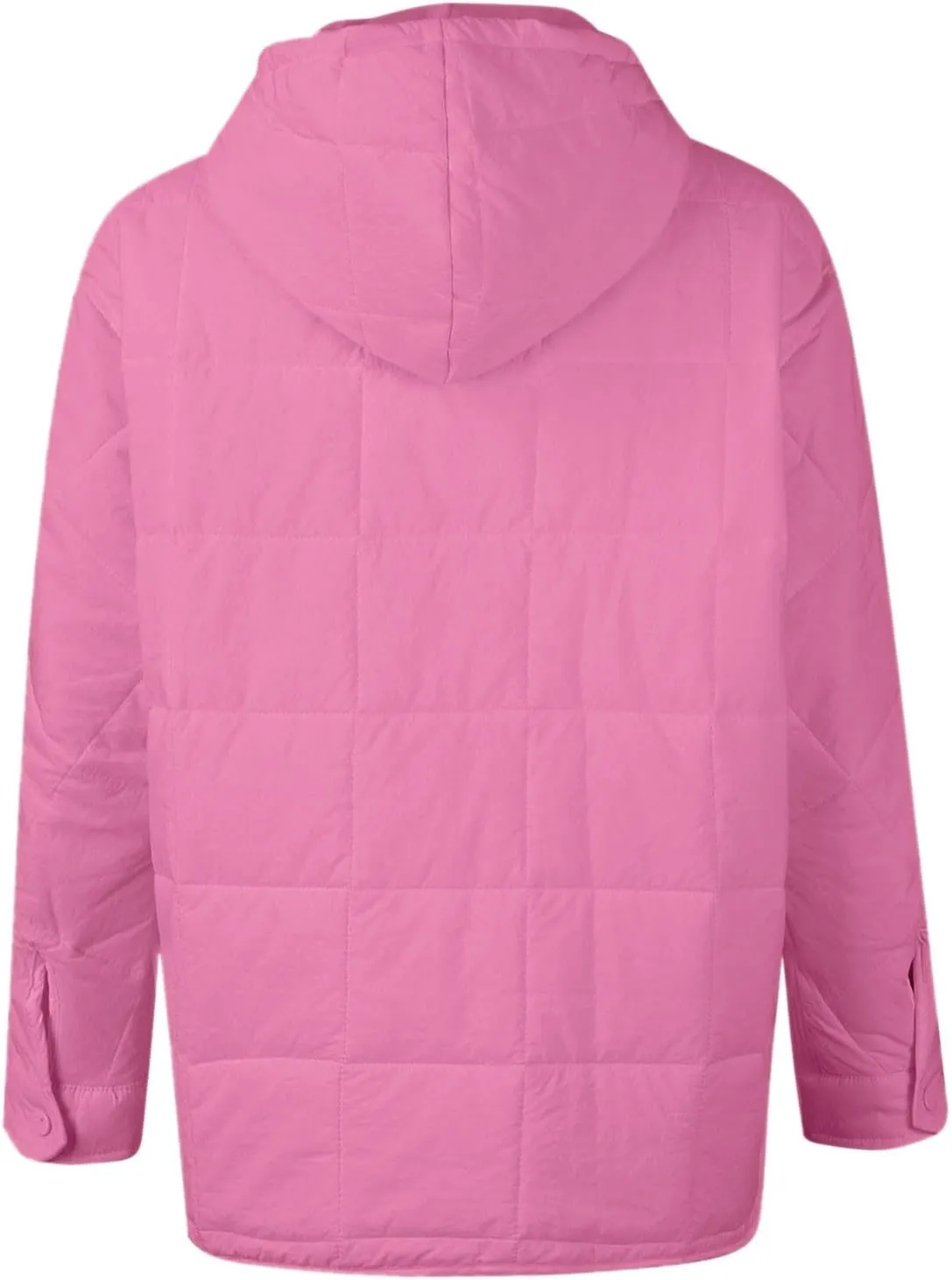 Quilted Jackets for Women Winter Button Hooded Puffer Pullover Jacket Lightweight Down Coats Outerwear with Pockets