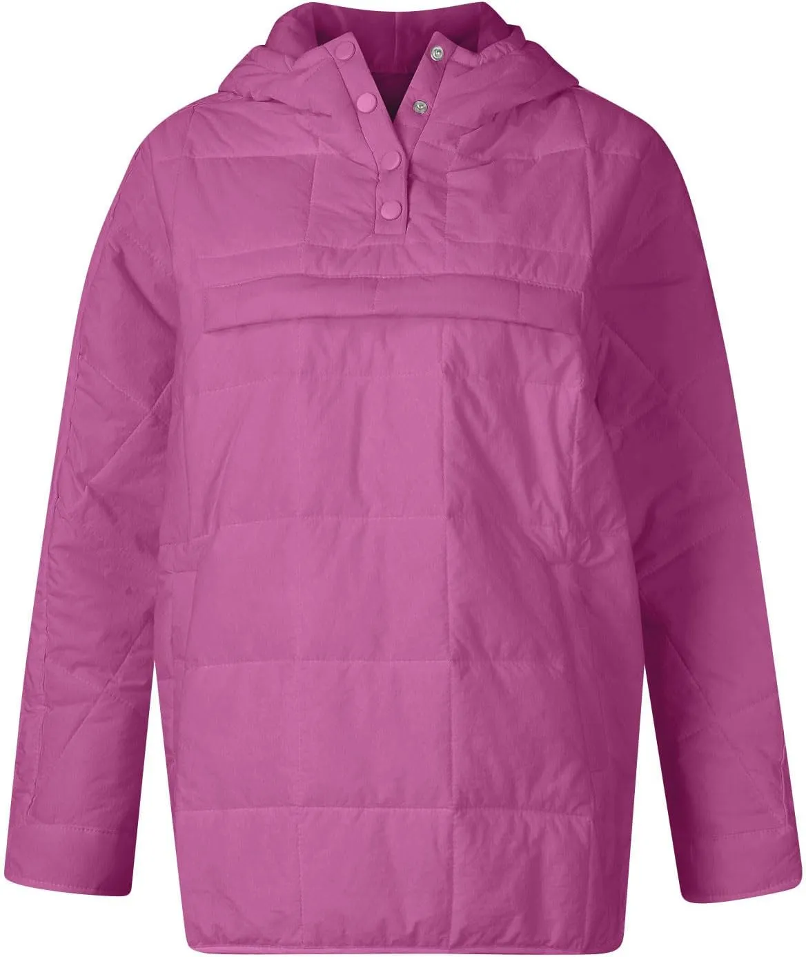 Quilted Jackets for Women Winter Button Hooded Puffer Pullover Jacket Lightweight Down Coats Outerwear with Pockets