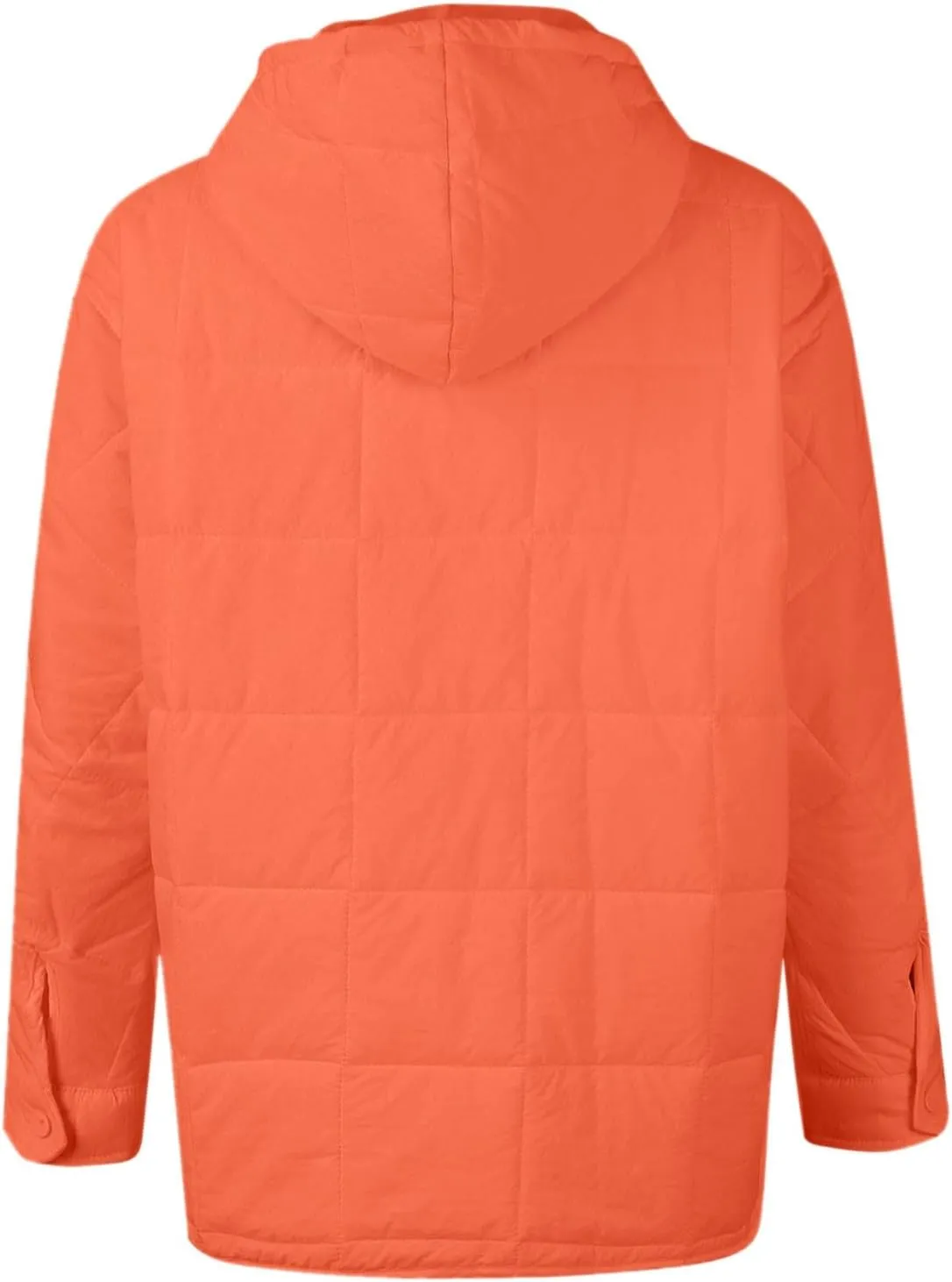 Quilted Jackets for Women Winter Button Hooded Puffer Pullover Jacket Lightweight Down Coats Outerwear with Pockets