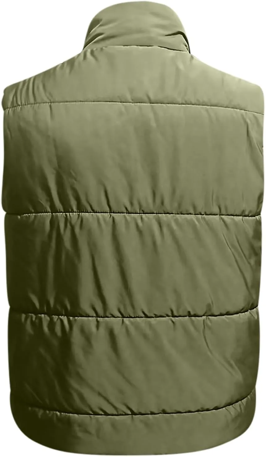 Quilted Vest for Women Lightweight Puffer Vest Warm Winter Coat Full Zip Down Vest Casual Stand Collar Jackets