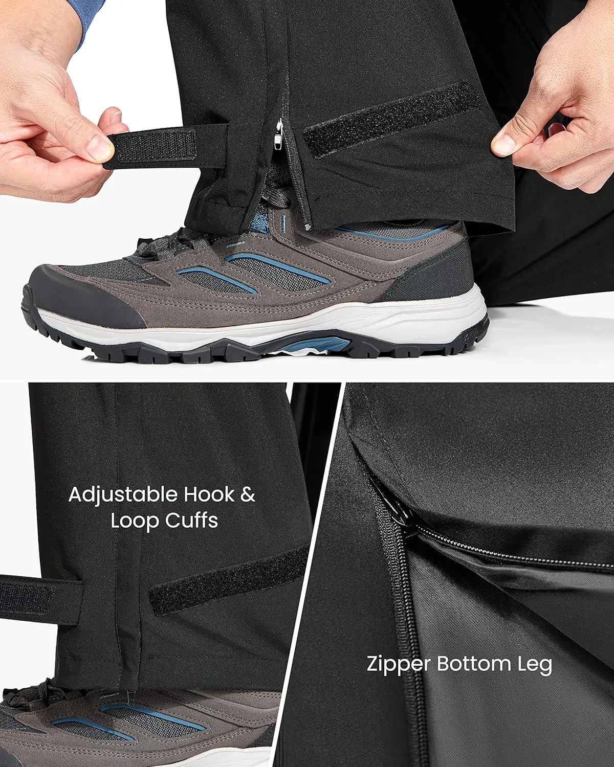 Rain Pants Mens Waterproof Rain Over Pants Windproof Hiking Pants