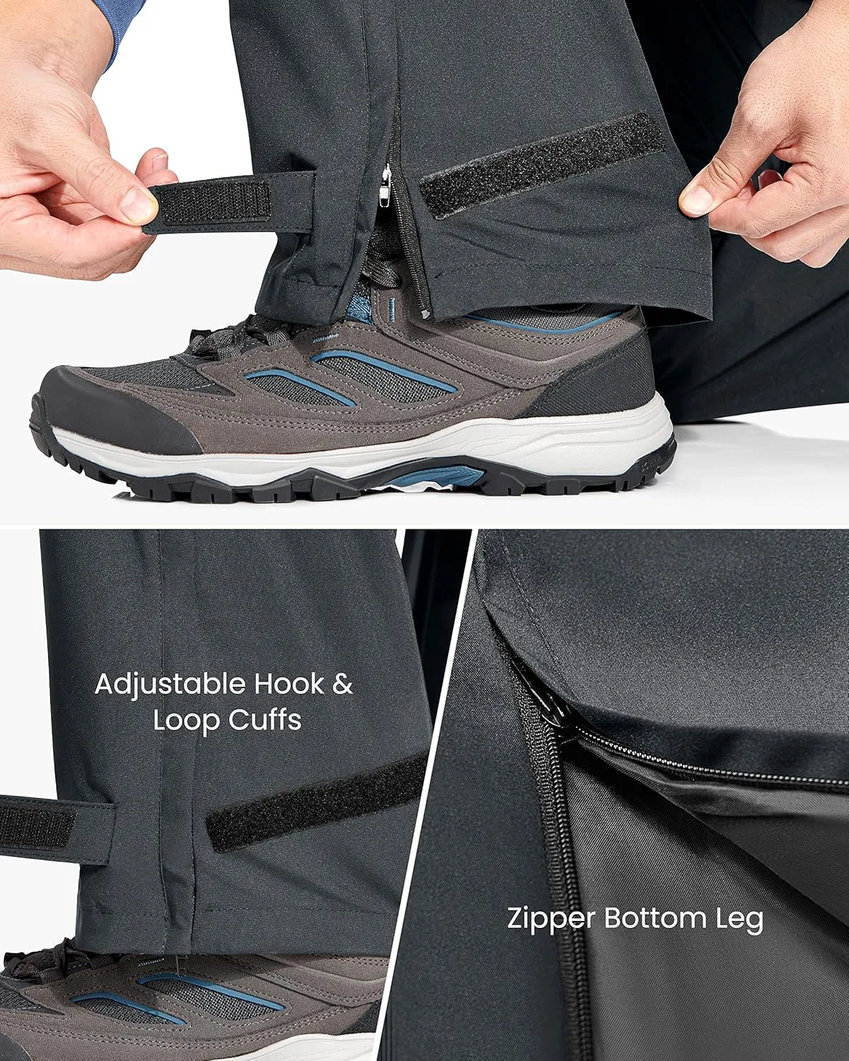 Rain Pants Mens Waterproof Rain Over Pants Windproof Hiking Pants