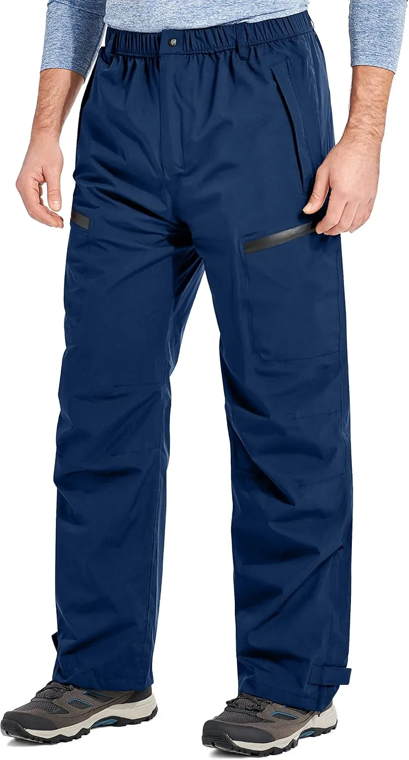 Rain Pants Mens Waterproof Rain Over Pants Windproof Hiking Pants