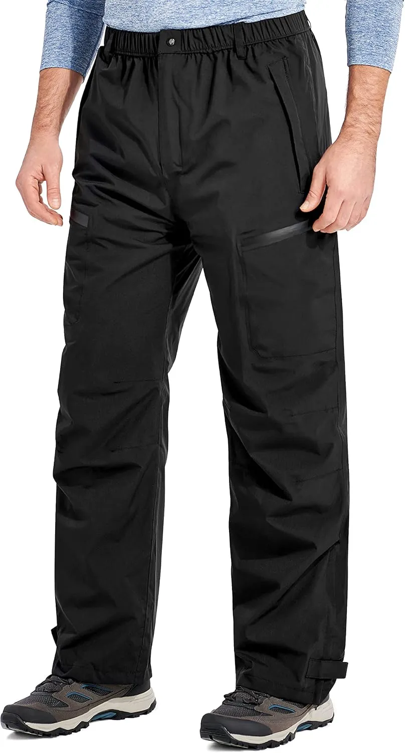 Rain Pants Mens Waterproof Rain Over Pants Windproof Hiking Pants