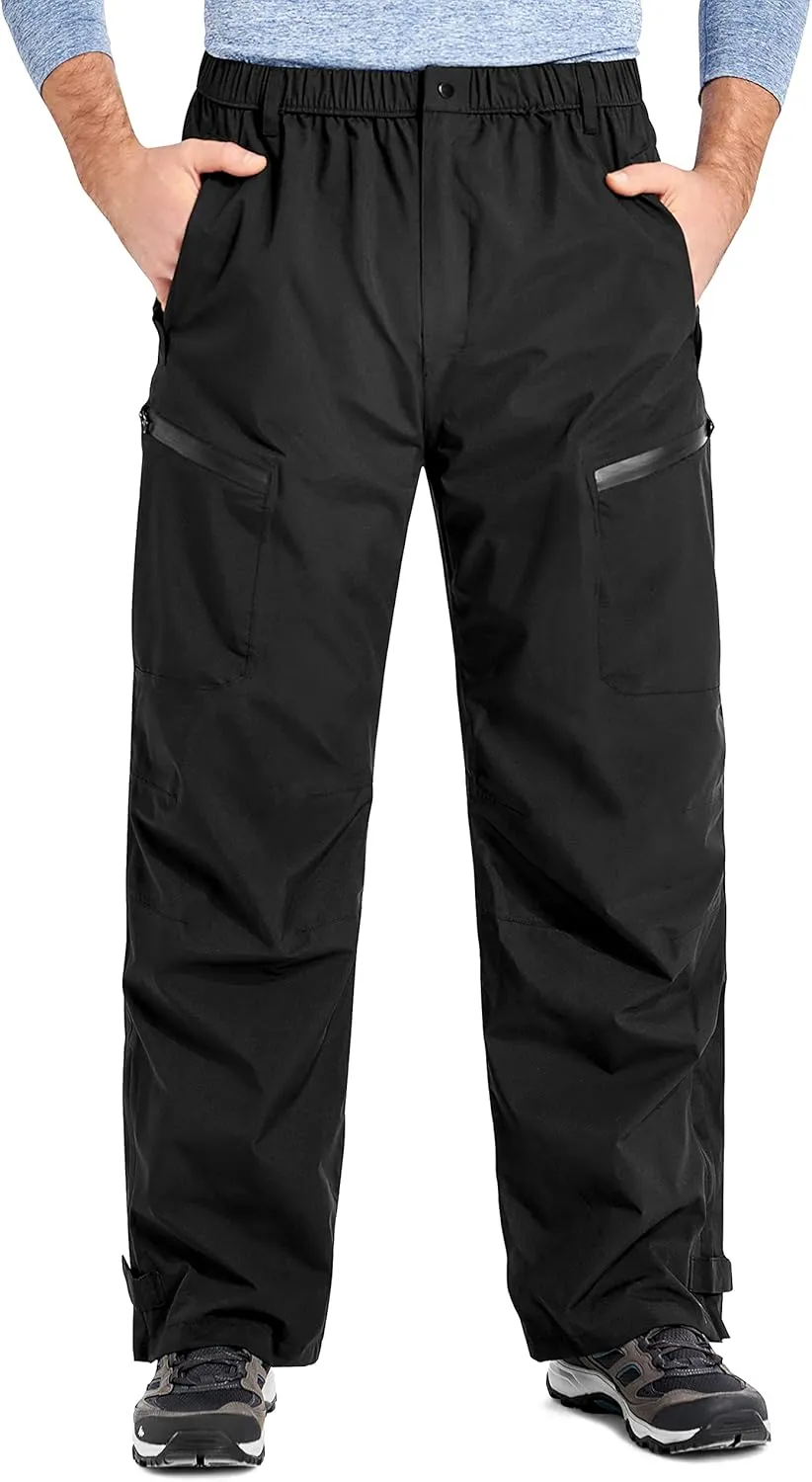 Rain Pants Mens Waterproof Rain Over Pants Windproof Hiking Pants