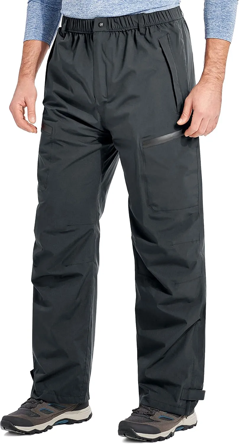 Rain Pants Mens Waterproof Rain Over Pants Windproof Hiking Pants