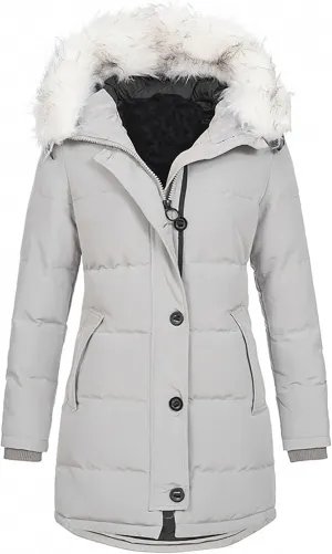 RKSTN Winter Coats Sweaters for Women Fleece Hoodies Warm Down Jackets Solid Hooded Puffer Jacket Collar Cardigan Outerwear