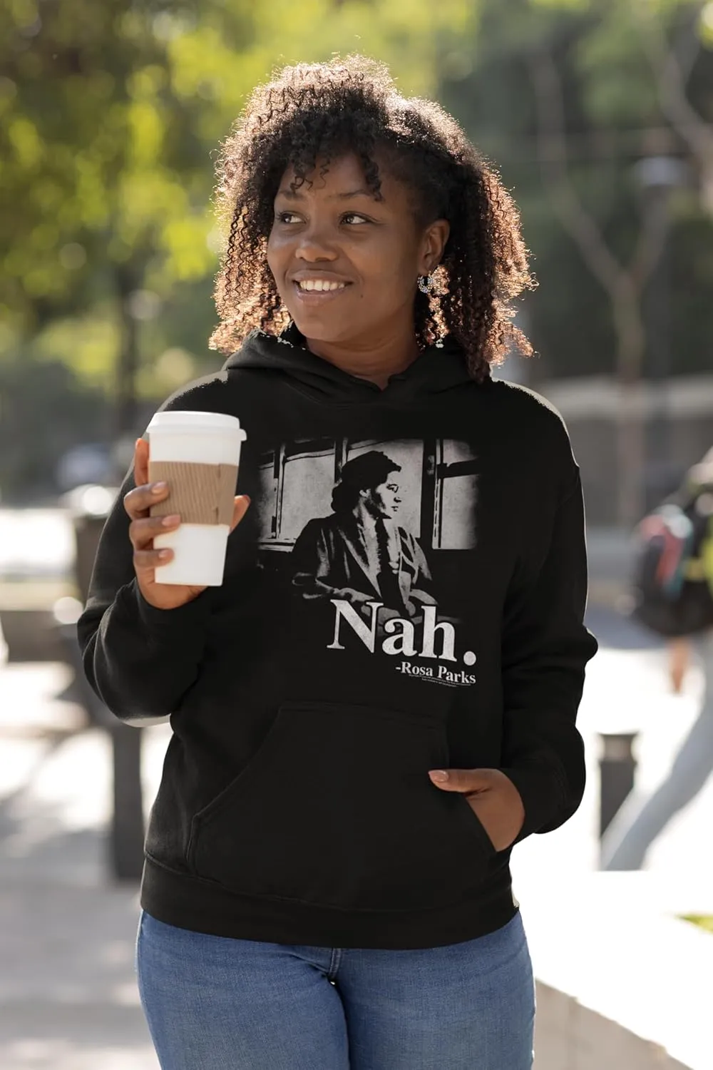 Rosa Parks Nah Adult Long Sleeve Sweatshirt Hoodie African American Icon Vintage Style Graphic Tees
