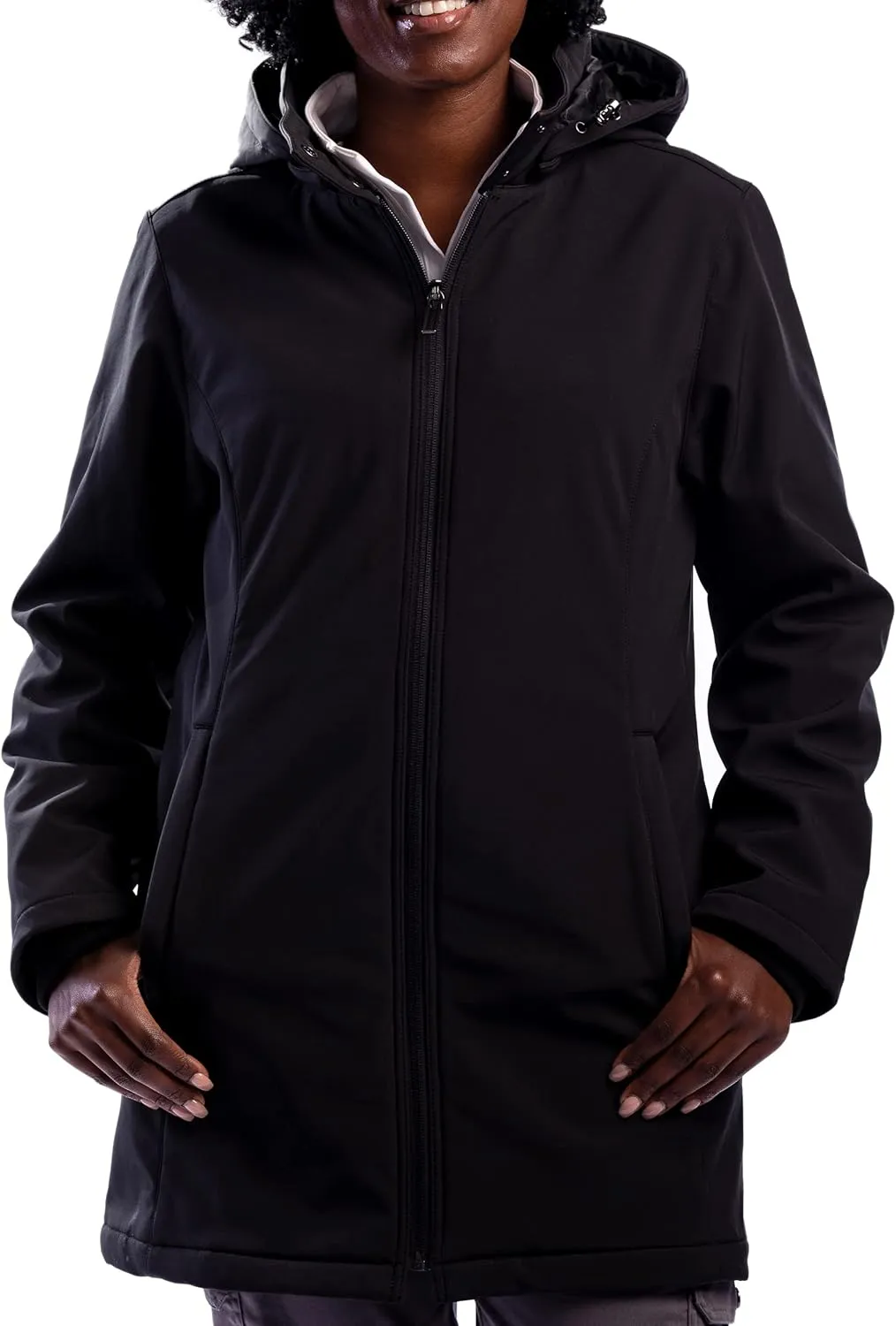 SCOTTeVEST Penny Winter Rain Coat for Women - 19 Hidden Pockets - Soft Shell Water Repellent Jacket for Travel & More