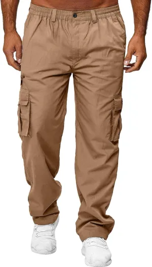 sdbrld Cargo Pants For Men Men's Fashion Outdoor Lightweight Joggers Hiking Classic Pants Overalls Trousers with Pockets