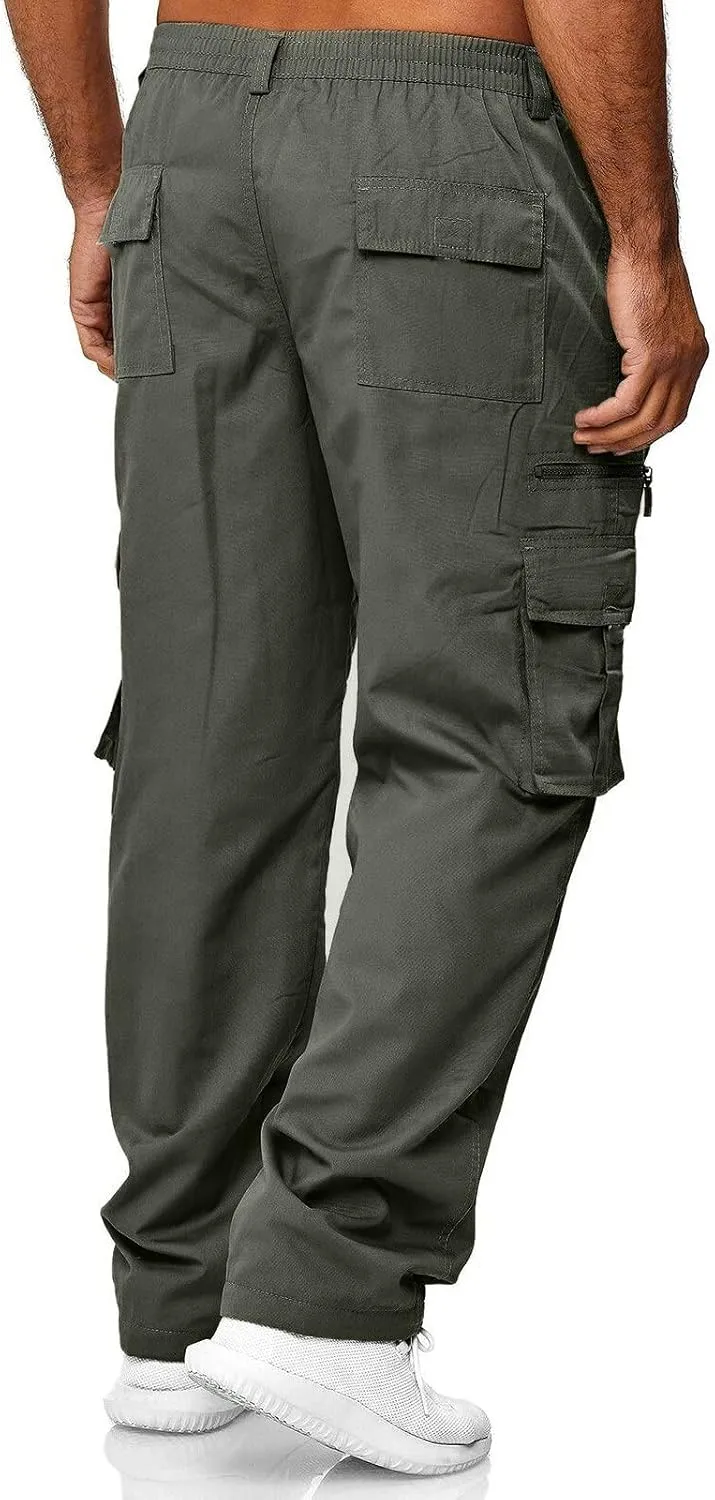 sdbrld Cargo Pants For Men Men's Fashion Outdoor Lightweight Joggers Hiking Classic Pants Overalls Trousers with Pockets