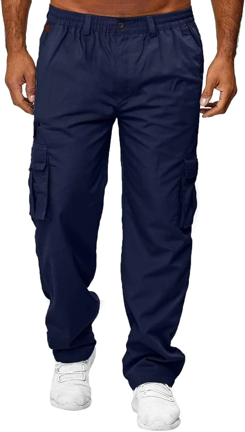 sdbrld Cargo Pants For Men Mens Lightweight Outdoor Joggers Hiking Classic Pants Trendy Overalls Trousers with Pockets