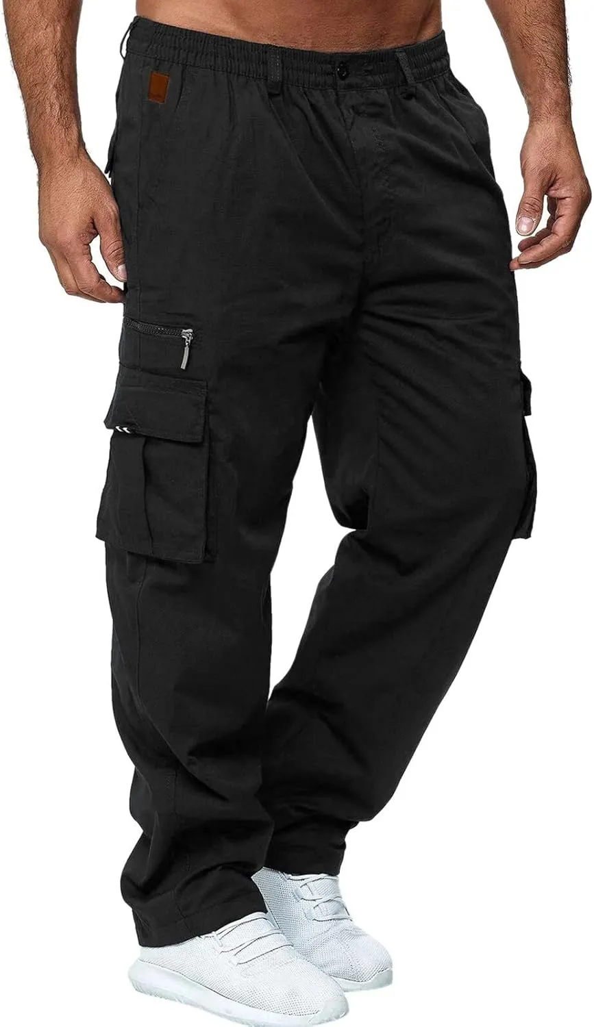 sdbrld Cargo Pants For Men Mens Lightweight Outdoor Joggers Hiking Classic Pants Trendy Overalls Trousers with Pockets