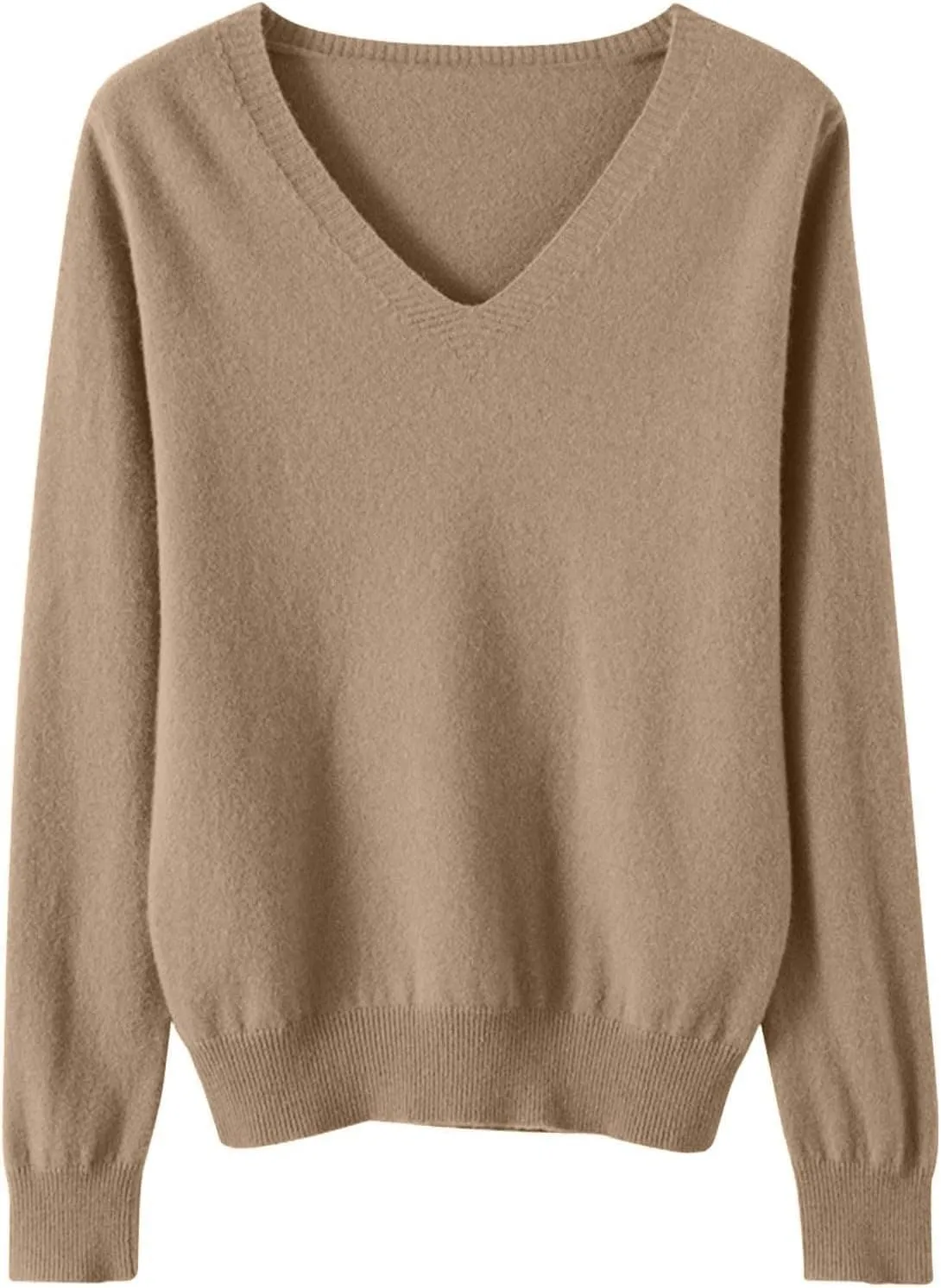 SERYU Womens V Neck Cashmere Sweater Long Sleeve Lightweight Knit Tops Trendy Jumper Knitted Pullover Cashmere Sweater
