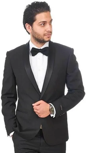 Slim Fit 1 Button Shawl Lapel Collar Tuxedo Jacket Modern Dinner Blazer AZAR