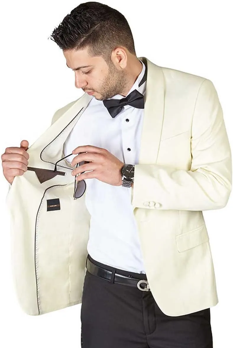 Slim Fit 1 Button Shawl Lapel Collar Tuxedo Jacket Modern Dinner Blazer AZAR