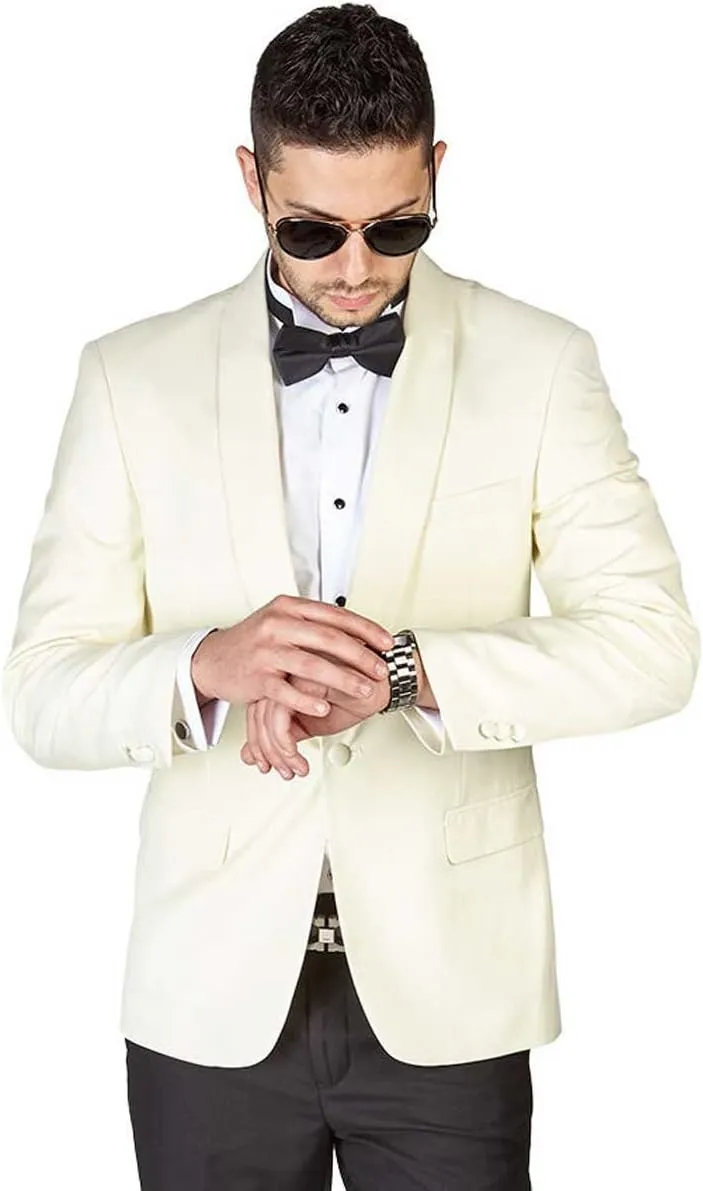 Slim Fit 1 Button Shawl Lapel Collar Tuxedo Jacket Modern Dinner Blazer AZAR