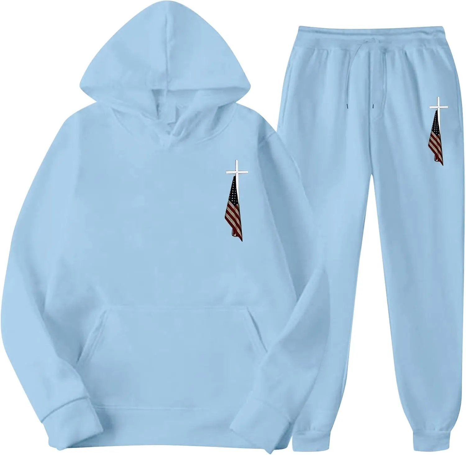Sweat Suits for Men 2 Piece Hoodie Sweatsuit Sets Long Sleeve Hooded Sweatshirts and Sweatpants Sets Sports Suit