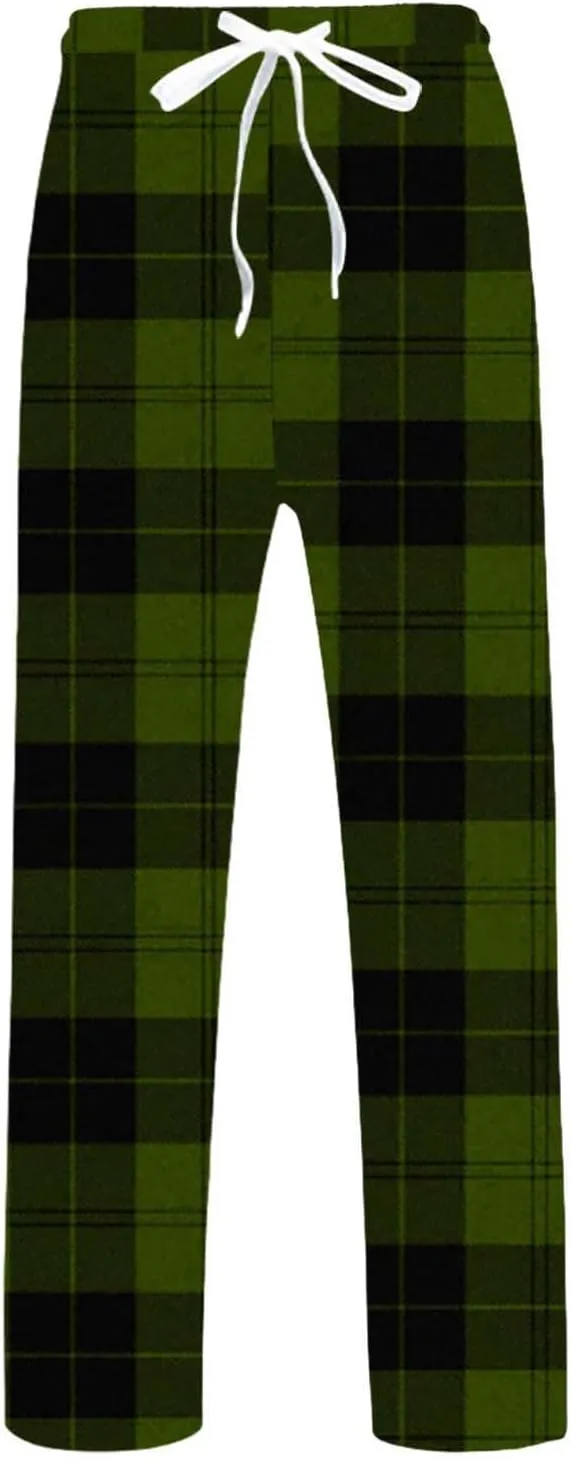 Sweatpants for Men Tapered Fashion Men's Casual Plaid Loose Sports Plaid Pajama Pants Pants Lightweight Workout