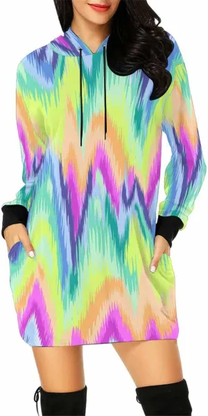 Sweatshirt For Women Light Blue Decorative Elements Womens Sweatshirt Dress Long Sleeve Hoodies Mini Dresses Casual Hoodie