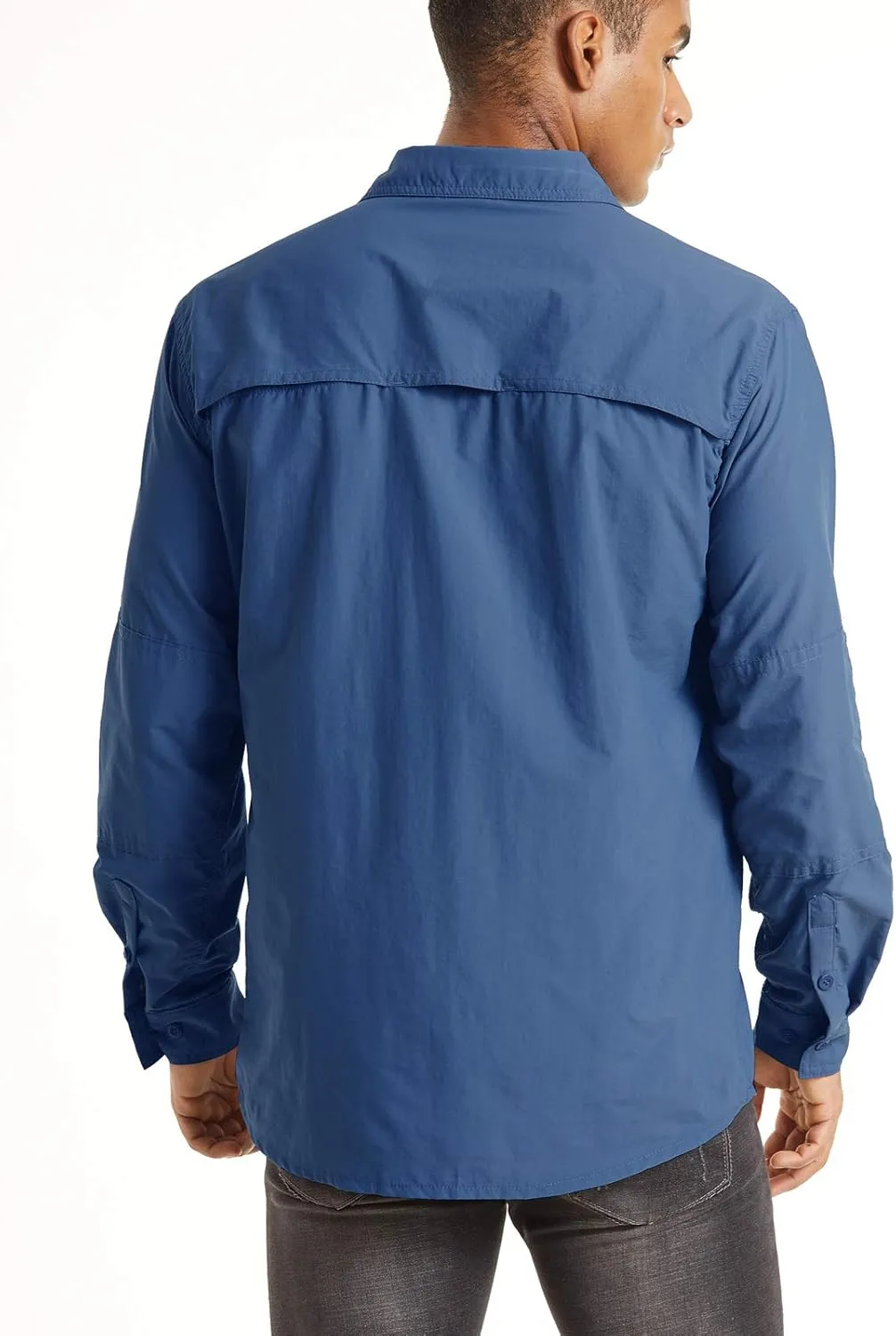 TACVASEN Fishing Shirt for Men, Long Sleeve Shirt Quick Dry Fit, Tactical Shirt Button Up, Work Shirt Lightweight Safari