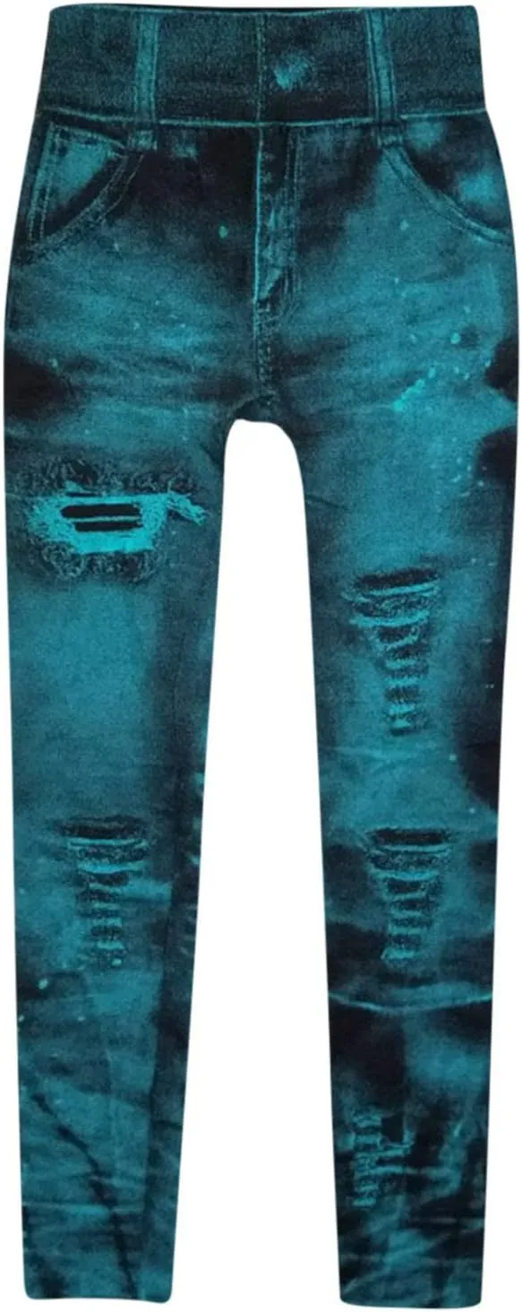TANGNADE Leggings That Look Like Jeans Plus Size Tummy Control Stretchy High Waisted Yoga Pants Casual Ladies Slim Trousers