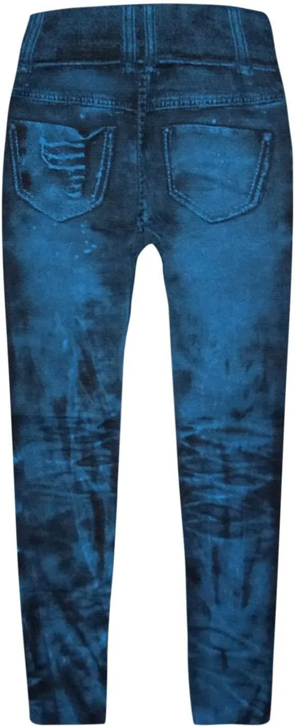 TANGNADE Leggings That Look Like Jeans Plus Size Tummy Control Stretchy High Waisted Yoga Pants Casual Ladies Slim Trousers