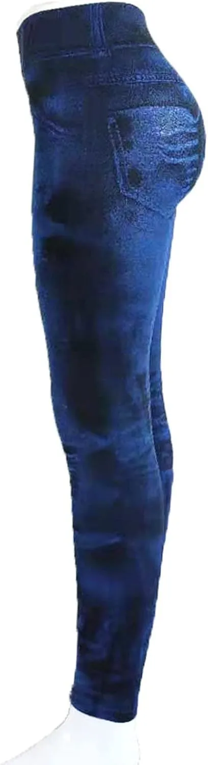 TANGNADE Leggings That Look Like Jeans Plus Size Tummy Control Stretchy High Waisted Yoga Pants Casual Ladies Slim Trousers