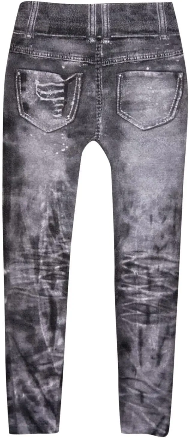 TANGNADE Leggings That Look Like Jeans Plus Size Tummy Control Stretchy High Waisted Yoga Pants Casual Ladies Slim Trousers