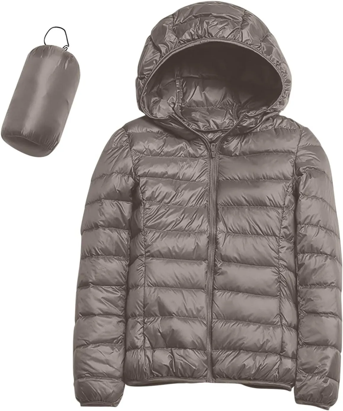 Thickened Down Alternative Jacket Windproof Winter Coat with Recycled Insulation Winter Slim Short Hooded Warm White