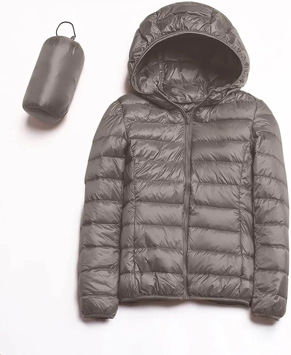 Thickened Down Alternative Jacket Windproof Winter Coat with Recycled Insulation Winter Slim Short Hooded Warm White