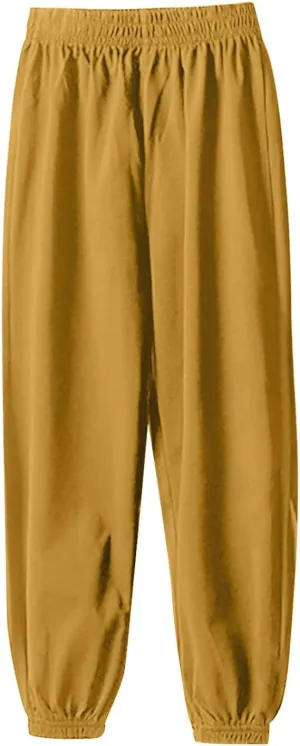 Toddler Girls Boys Aesthetic Sweatpants Elastic Waist Breathable Comfy Kids Causal Loose Joggers Solid Color