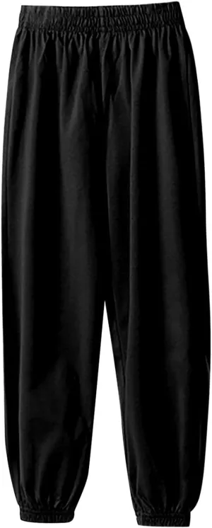 Toddler Girls Boys Aesthetic Sweatpants Elastic Waist Breathable Comfy Kids Causal Loose Joggers Solid Color