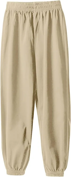 Toddler Girls Boys Aesthetic Sweatpants Elastic Waist Breathable Comfy Kids Causal Loose Joggers Solid Color