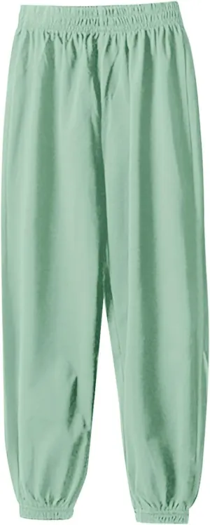 Toddler Girls Boys Aesthetic Sweatpants Elastic Waist Breathable Comfy Kids Causal Loose Joggers Solid Color