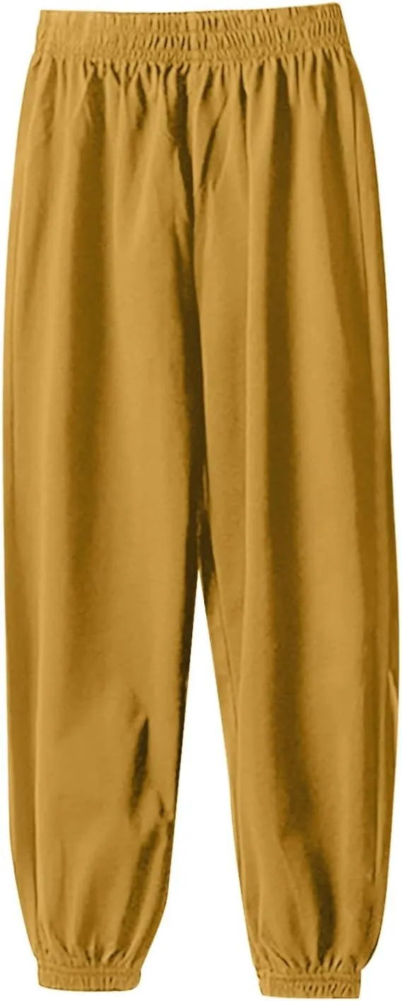 Toddler Girls Boys Aesthetic Sweatpants Elastic Waist Breathable Comfy Kids Causal Loose Joggers Solid Color