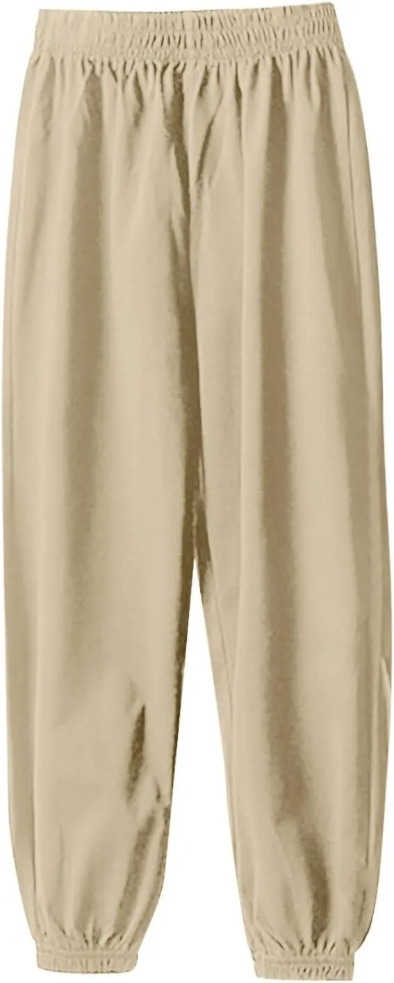 Toddler Girls Boys Aesthetic Sweatpants Elastic Waist Breathable Comfy Kids Causal Loose Joggers Solid Color