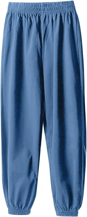 Toddler Girls Boys Aesthetic Sweatpants Elastic Waist Breathable Comfy Kids Causal Loose Joggers Solid Color